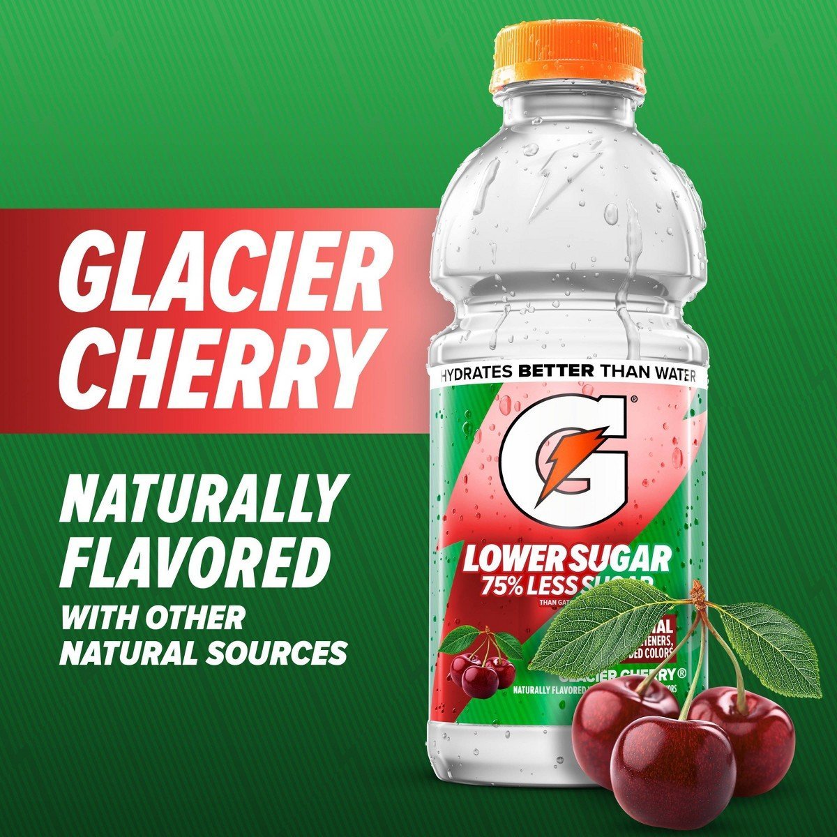 Gatorade Lower Sugar No Artificial Glacier Cherry - 12oz/12pk: Non-Caffeinated - Image 5