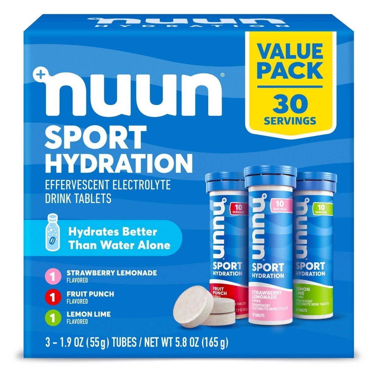 nuun Hydration Sport Drink Dissolving Vegan Tablets - Variety Pack - 5.8oz/30ct