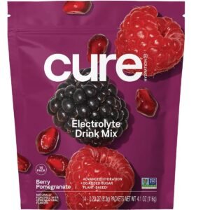 Cure Hydration Hydrating Electrolyte Mix, Berry Pomegranate, 14 Packets, 0.29 oz (8.3 g) Each