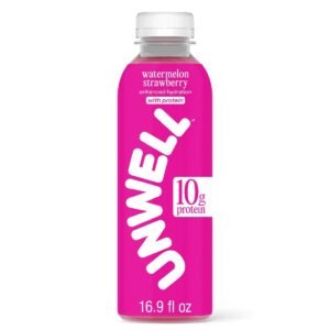 Unwell Hydration Protein Drink with Electrolytes and 10g Whey Protein Isolate Watermelon Strawberry - 16.9 fl oz: Gluten-Free, Caffeine-Free