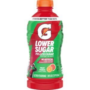 Gatorade Lower Sugar Fruit Punch Sports Drink - 28 fl oz Bottle: Non-Caffeinated, Low Calorie