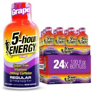 5-hour ENERGY Regular Strength Shots, Grape Flavor, 1.93 Fl Oz, 24 Pack