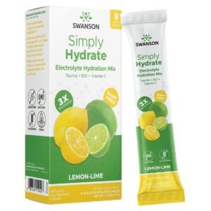 Swanson Simply Hydrate Electrolyte Hydration Mix - Lemon-Lime, 8 Stick Packs