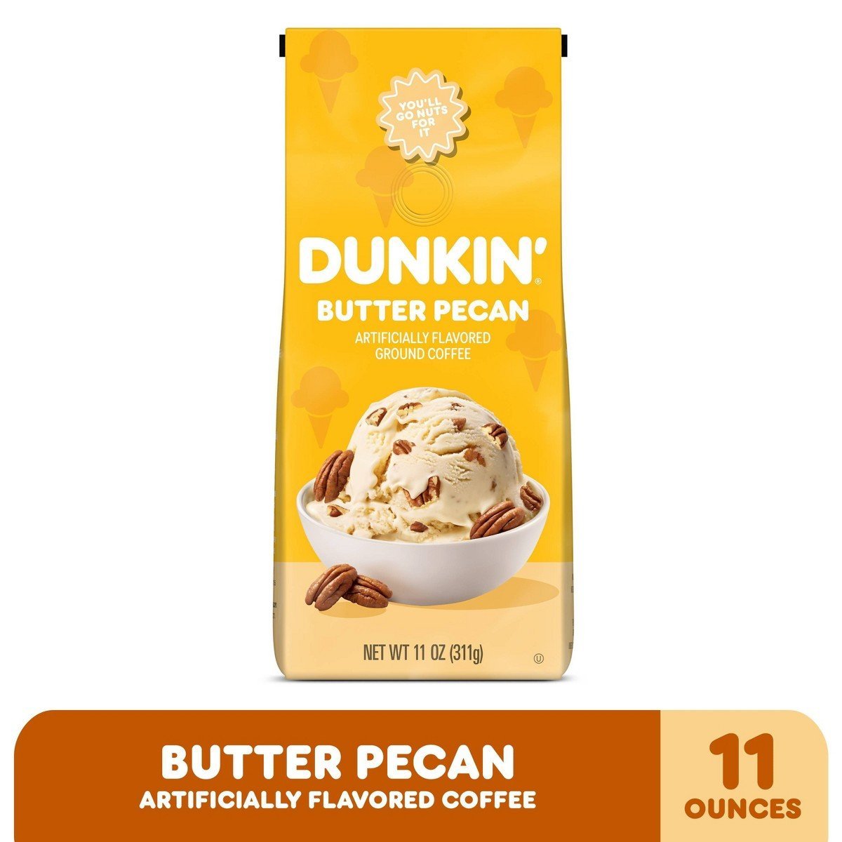 Dunkin' Butter Pecan Flavored Medium Roast Ground Coffee - 11oz - Image 4