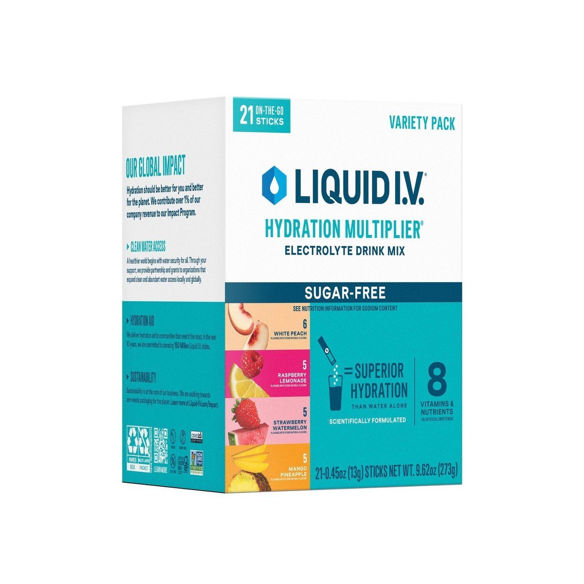 Liquid I.V. Variety Pack Sugar Free Hydration Multiplier Sports Drink - 21ct: Powdered, Non-Caffeinated, Flavored - Image 4
