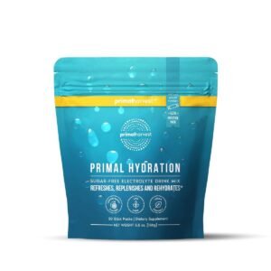 Primal Hydration Electrolyte Drink Mix Sugar-Free, Keto-Friendly, Energy, Recovery & Wellness Lemon Berry Flavor 30 Stick Pack