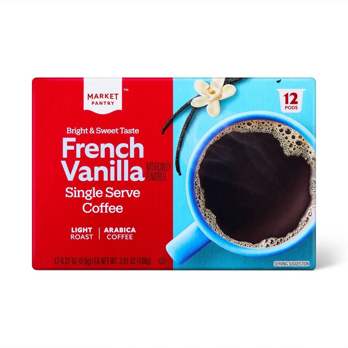 French Vanilla Light Roast Coffee - Single Serve Pods - 12ct - Market Pantry: Compatible With Keurig & Keurig 2.0