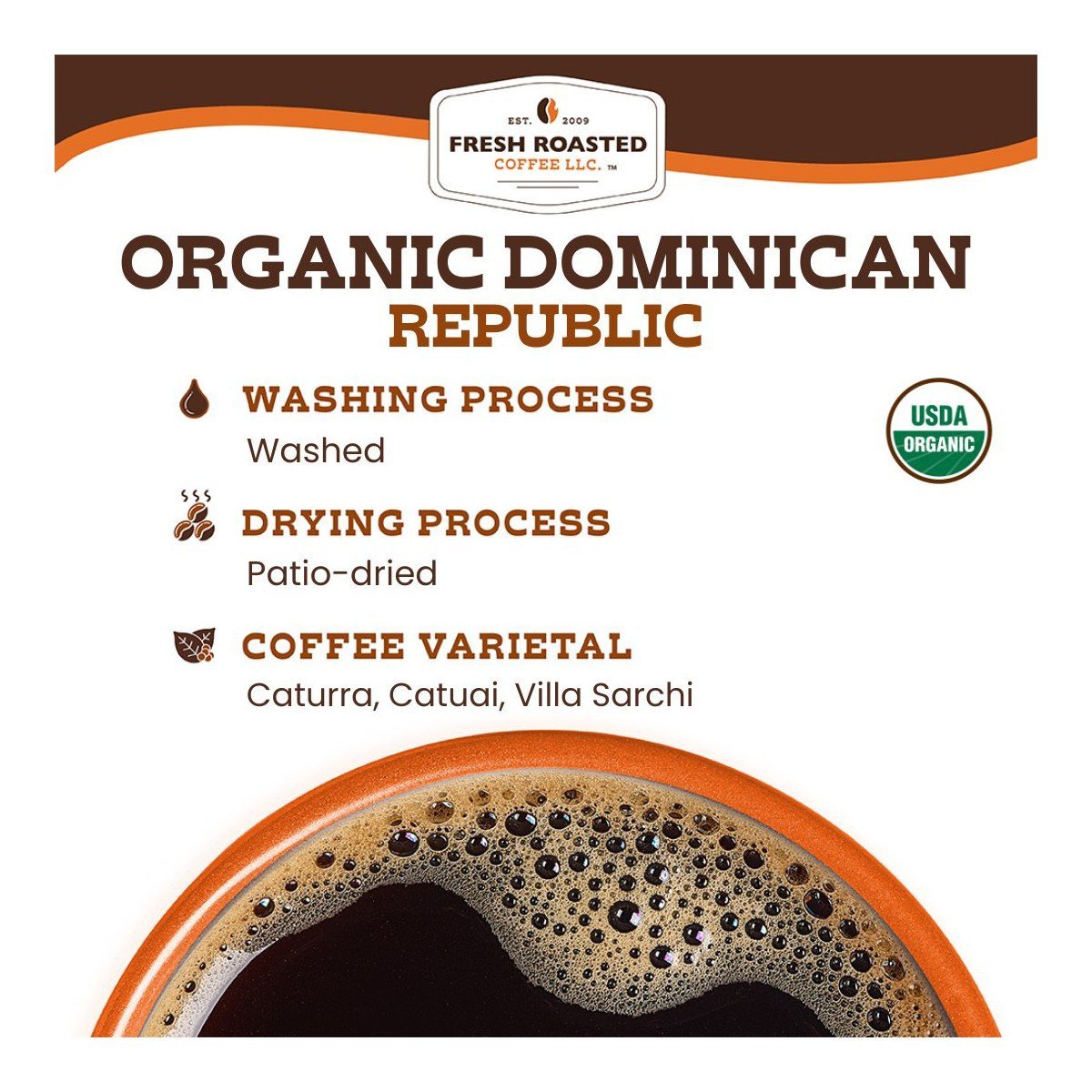 Fresh Roasted Coffee, Organic Dominican Republic, Medium Roast Ground Coffee - 12oz - Image 4