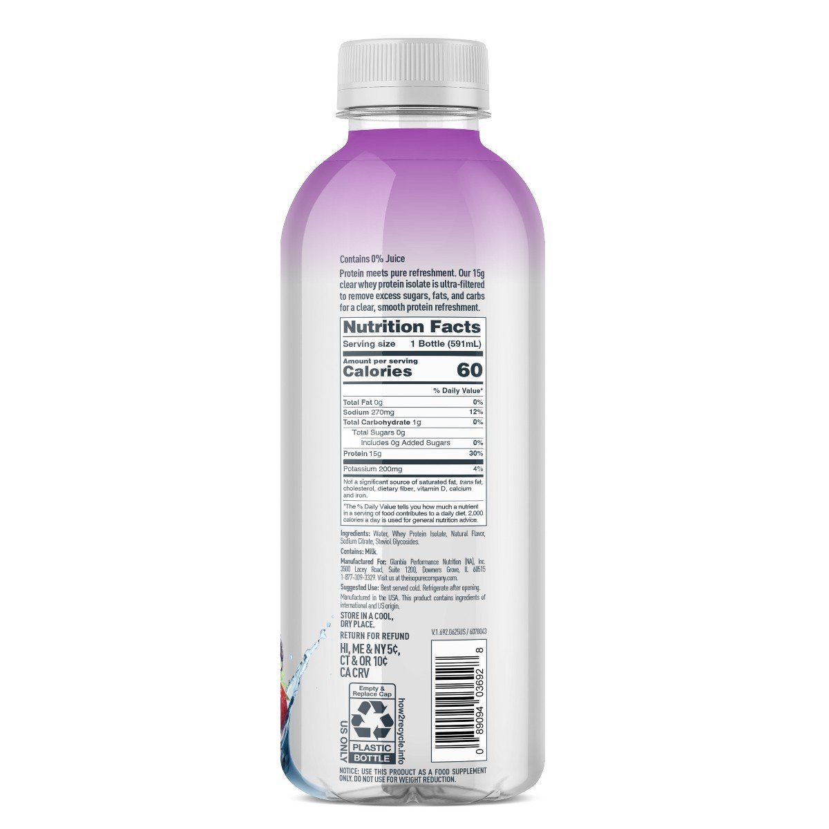 Isopure Mixed Berry 15g Clear Protein Water with Electrolytes - 20 fl oz - Image 3