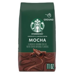 Starbucks Mocha Flavored Medium Roast Ground Coffee - 11oz: Arabica Beans, No Added Sugar