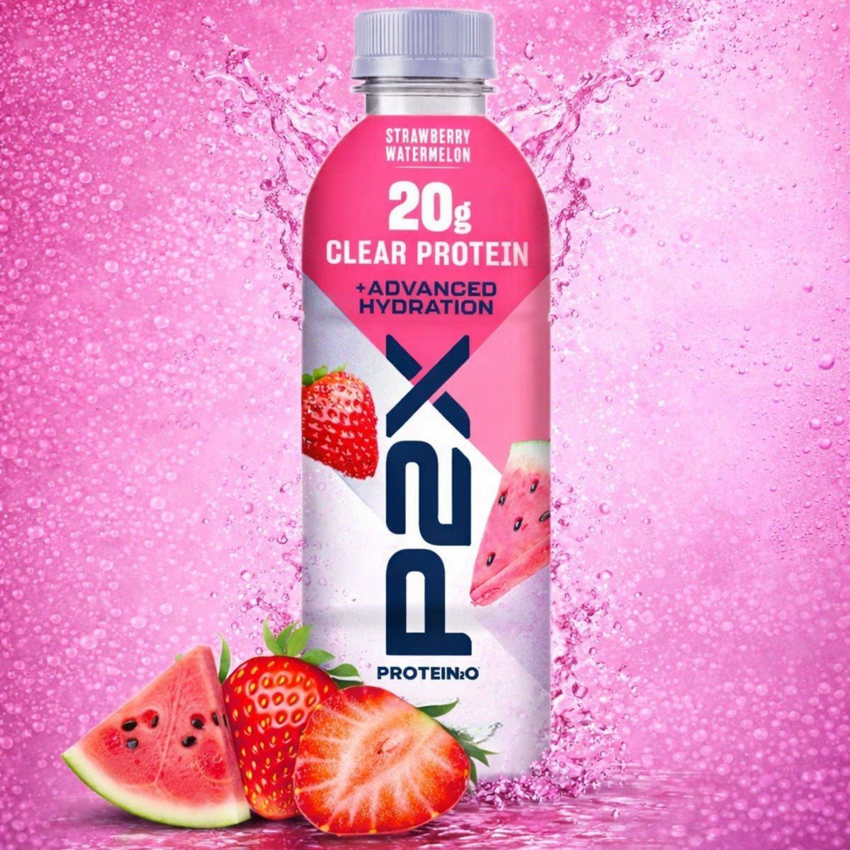 P2X Advanced Hydration 20g Clear Protein Drink With 710mg of Electrolytes - Strawberry Watermelon - 4pk/67.6oz - Image 3