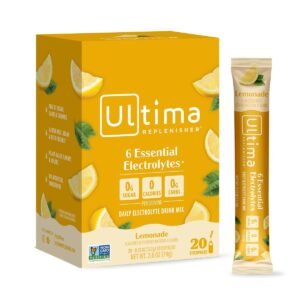Ultima Replenisher Daily Hydration Electrolyte Stick Packs - Lemonade: Powdered Mix for Hydration - 20 Count