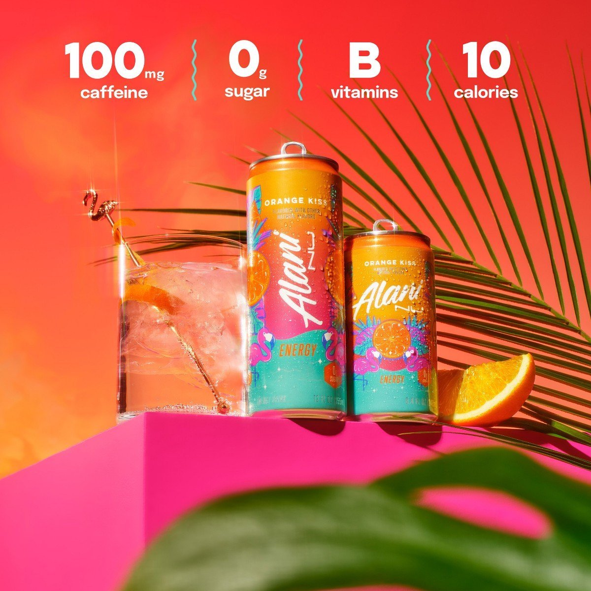 Alani Nu Orange Kiss Energy Drink - 4pk/8.4 fl oz Cans: Caffeinated - Image 4