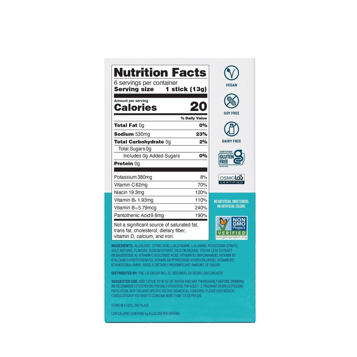 Liquid I.V. Sugar Free Hydration Multiplier Powder Electrolyte Drink Mix - Mandarin Orange - 0.45ox/6ct - Image 3