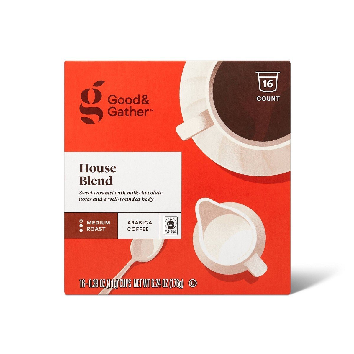 House Blend Medium Roast Coffee - 16ct Single Serve Pods - Good & Gatherâ„¢